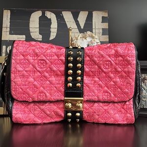 SOLD!!!   Runway Louis Vuitton Coquette Pink Silk and Leather Clutch Bag!